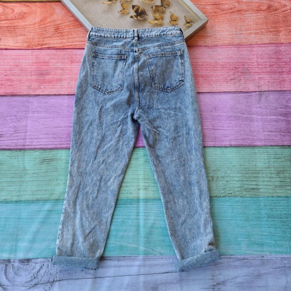 PacSun Acid Wash High Waist Cropped Mom Jeans 29 - Picture 7 of 12